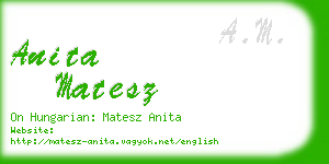 anita matesz business card